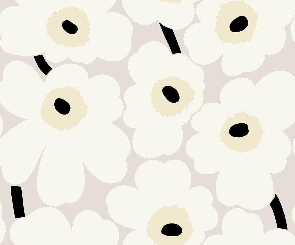 Marimekko Unikko, vit tapet