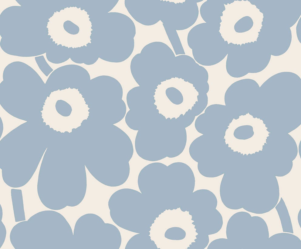 Marimekko Unikko, ljusblå tapet